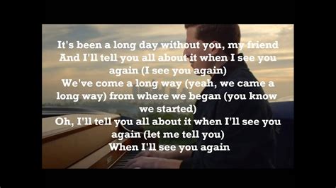 lyrics wiz khalifa see you again|see you again lyrics words.